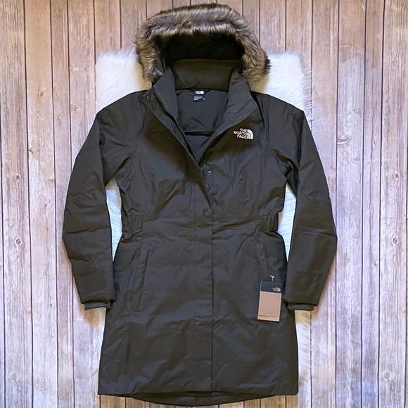 The North Face Women's Arctic Parka Coat In New Taupe Green